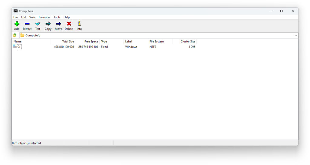 7-Zip ekran görüntüsü 1