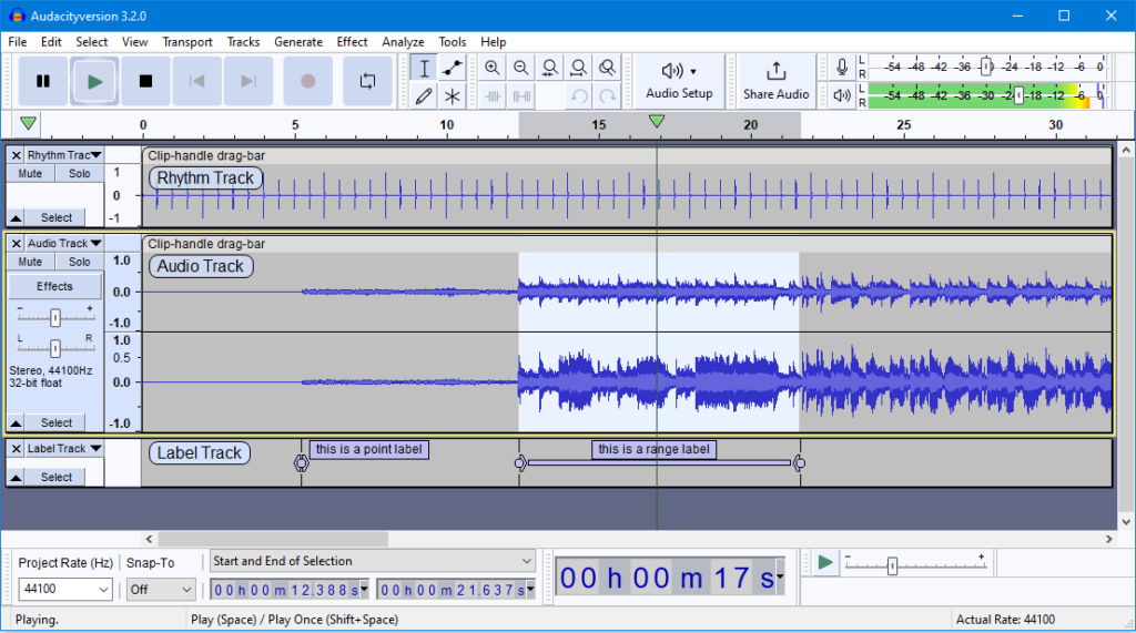 Audacity ekran görüntüsü 3