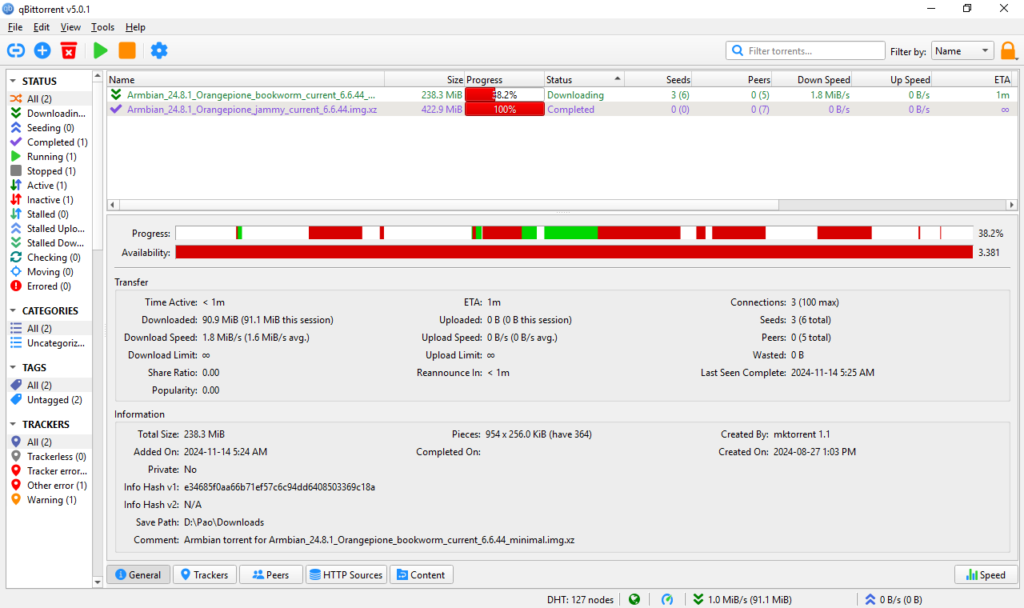 qBittorrent ekran görüntüsü 4